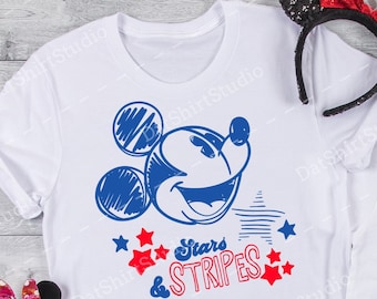 Disney 4th of July shirt, Disney Patriotic Shirt, Disney America, Disney Stars, Disney Minnie Mickey Shirt, Disney Cute Matching Shirts D350