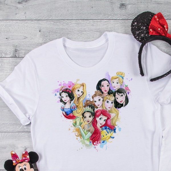 Princess Shirt, Cute Princess white shirt, Disney Cute Shirt, Disney Princesses, Magic Kingdom Day, Disney Tees for kids and adults DT2