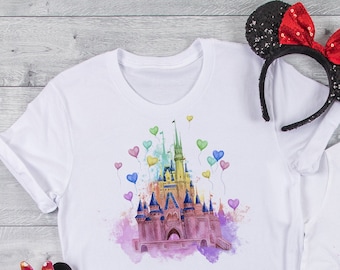 Magic Kingdom Castle Shirt, Watercolor Disney Tee