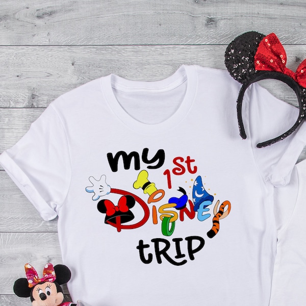 Disney Trip Shirts, First Disney Trip Shirts, Disney World Tees, Disney Cute Shirts for kids and adults, Disney Trip DT210