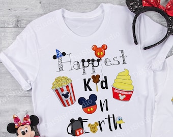 Disney Happiest Kid, Matching Disney Shirts ,going to Disney ,disney Shirt, Disney  Shirts for Kids and Adults DT250 