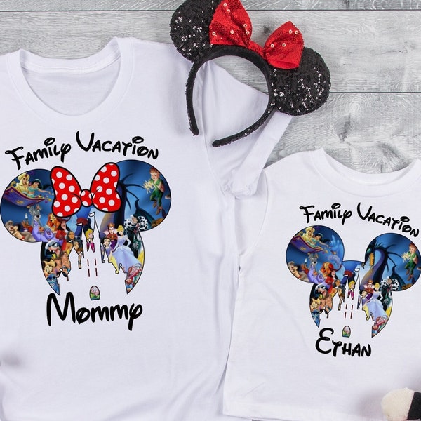 Walt Disney matching shirts, Disney Trip, Disney family shirts with custom names, Disney kids shirts, Disney family matching shirts DT33