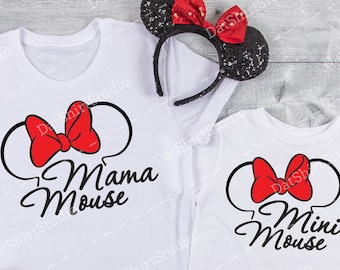 Mini Mouse, Mama Mouse, Daddy Mouse, Disney Family Matching Shirts, Disney Mini Me, Disney Family Trip Shirts, Cute matching shirts D305