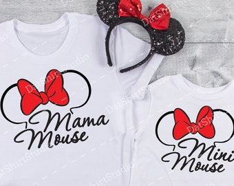 Mini Maus, Mama Maus, Papa Maus, Disney Family Matching Shirts, Disney Mini Me, Disney Family Trip Shirts, Süße passende Shirts D305
