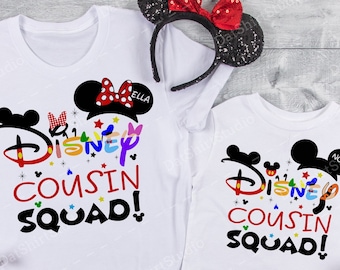 Disney Cousin Crew Shirts, Disney Cousin Shirts mit benutzerdefinierten Namen, Disney Urlaub Shirts, Disney Familien Shirts, Disney Kinder Shirts D346