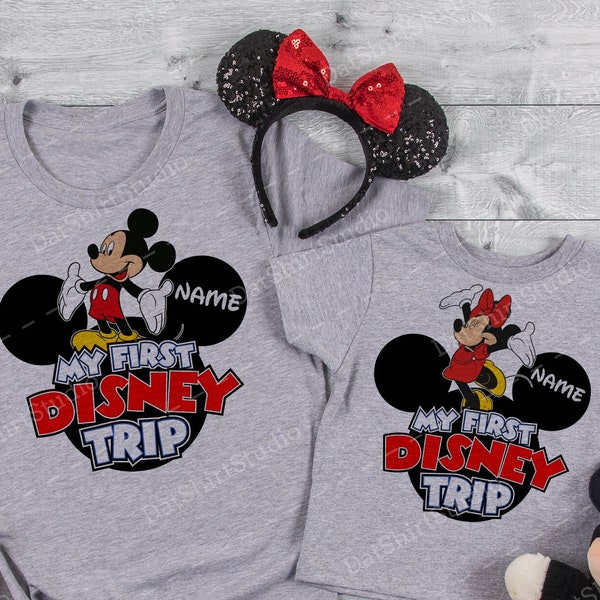 My first Disney Trip, Matching Disney Shirts ,Disney vacation ,Disney family shirts, Disney kids shirts ,Disney family matching shirts D351