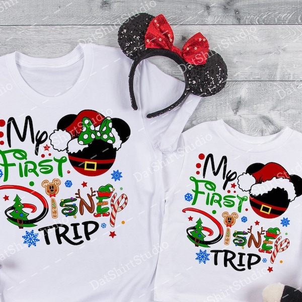 Meine erste Disney Reise, Passende Weihnachten Disney Shirts, Disney Xmas Urlaub, Disney Familie Shirts, Disney Familie passende Shirts 418