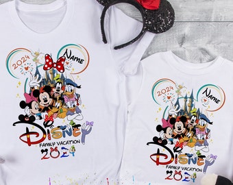 Camisetas a juego de Disney, viaje a Disney 2024, camisetas de la familia Disney con nombres personalizados, camisetas para niños de Disney, camisetas a juego de la familia Disney DT31