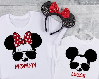 Disney Custom shirts, Disney trip 2022, Mickey/Minnie with Glasses, Disney family shirts, Disney family matching shirts DT205