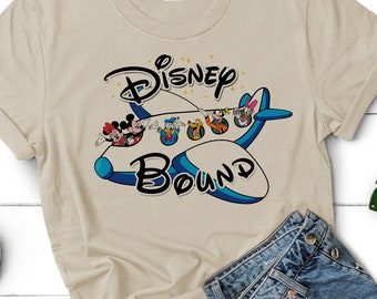 Disney Bound Airplane-tröjor, Disney-flygplansdesign, Disney-resa, Disney-familjetröjor, Disney-tröja för barn och vuxna, Disney unisex-tröja 193