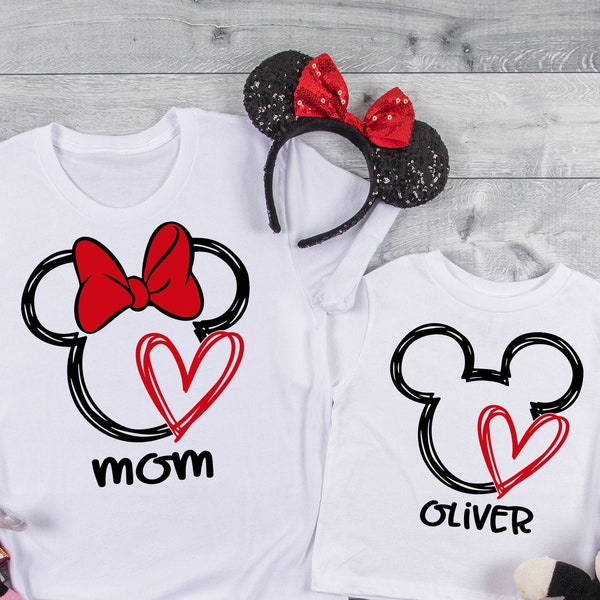 Valentines Day Disney matching shirts, Disney trip 2021,Disney vacay 2021,Disney family shirts with custom name,Disney family matching DT157