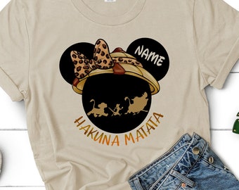 Chemises Hakuna Matata, Chemises personnalisées Animal Kingdom, Chemises Disney Safari avec texte personnalisé, Chemises assorties Animal Kingdom DT310