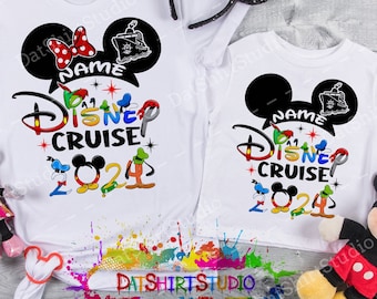 Disney Cruise 2024 Shirts, Disney Cruise, Disney passende Shirts, Disney Cruise individuell passende Shirts, Disney Cruise mit individuellem Namen DT456
