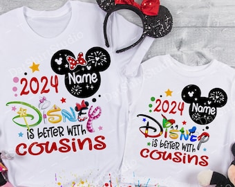 Disney Cousin Crew Shirts, Disney Cousin Shirts mit individuellen Namen, Disney Urlaub 2024, Disney Familien Shirts, Disney Kinder Shirts DT462