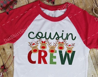 Cousin Crew Christmas shirts, Reindeer Cousins Tees, Christmas shirts for kids and adults, Christmas Cousin matching shirts, Xmas Tree RA19
