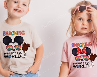 Disney Epcot Shirts, Trinken und Snacken auf der ganzen Welt, Minnie Mickey Snacks und Getränke, Disney Cute Shirt, Disney 512