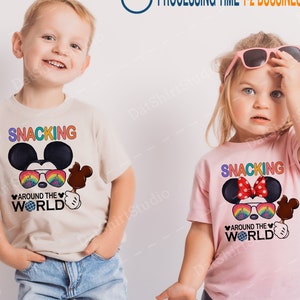 Disney Epcot Shirts, Drinking and Snacking around the world, Minnie Mickey Snacks and Drinks,  Disney Cute Shirt, Disney matching tees 512