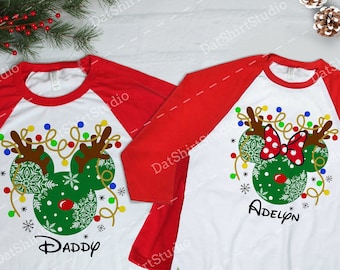 Disney Christmas Custom Shirt, Disney Holiday Shirt, Christmas Disney Shirt, Magic Kingdom, Disney Xmas Raglan, Disney Christmas Tree RA13