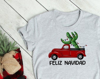 Christmas Red Truck Shirts,Feliz Navidad Shirts,Christmas Tshirts for kids and adults,Christmas family matching shirts,Xmas Funny Tees CT11