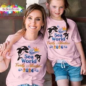 Sea World trip 2024, Sea World Family Adventure 2024, Sea World Matching Shirts 2024, Cute Shirts for kids and adults DT542