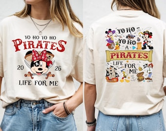 Disney Pirate front and back design shirts for kids and adults, Personalized Disney cruise shirts for kids and adults