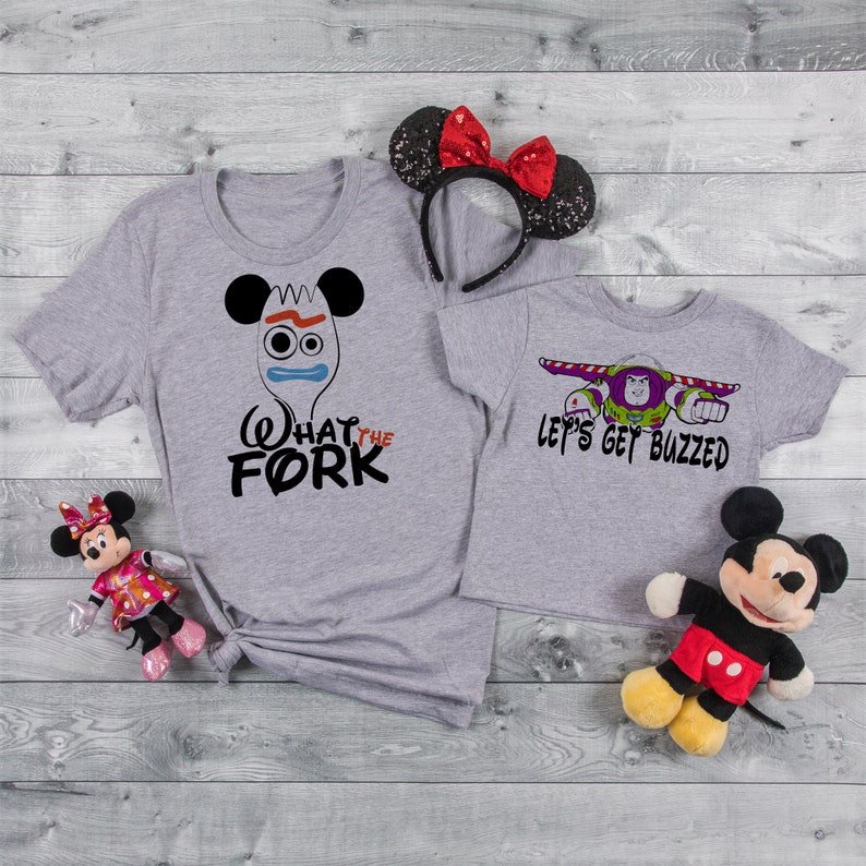 Disney Fun Shirts, Lets get buzzed, What the fork, Disney Funny Tees, Disney Unisex Shirts, Epcot Drink DT195 image 2