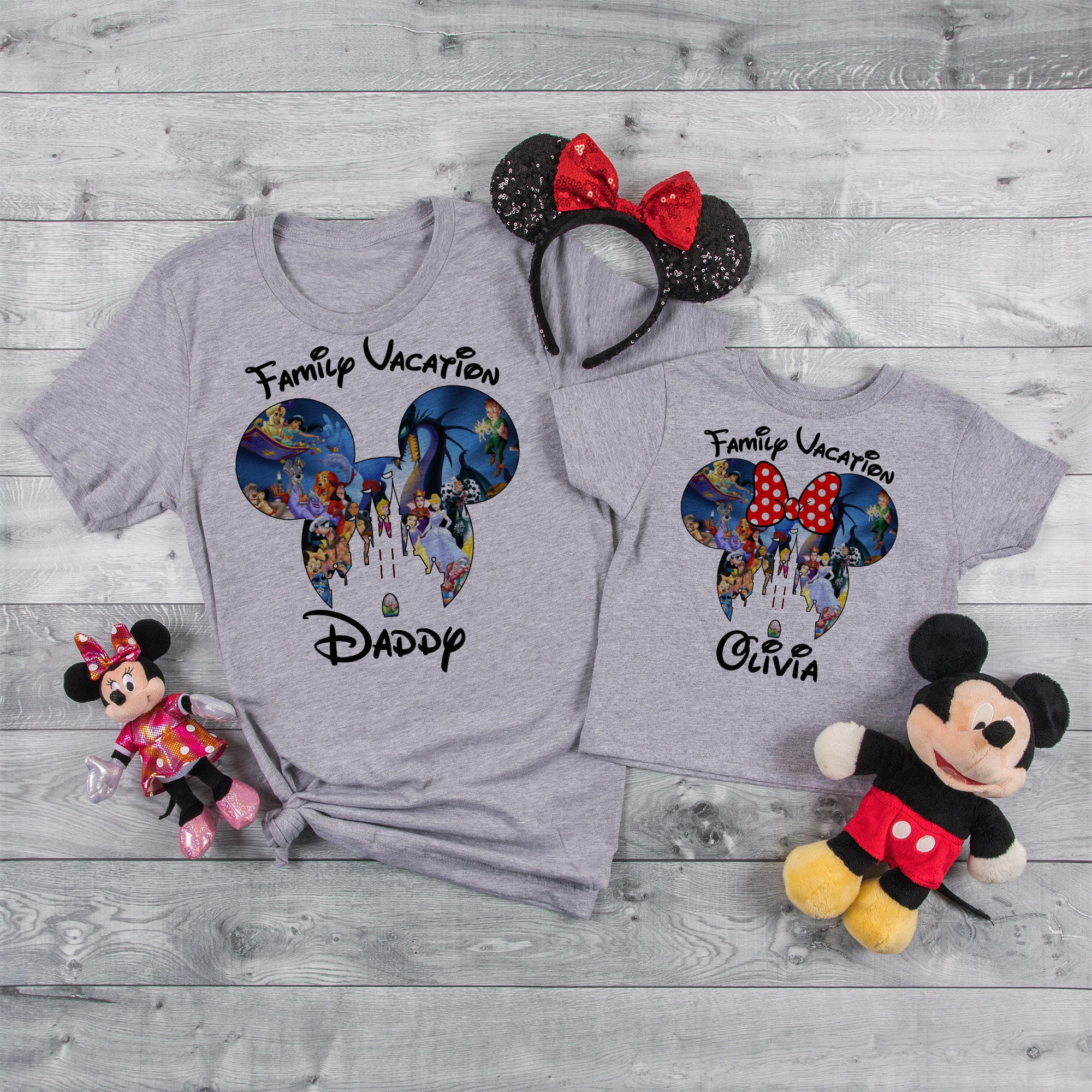 Personalized Happy Disneyworld Trip Matching Family Shirt Ideas | Best  Family T-Shirt Sets For Photos - Matching Family Pajamas By Jenny