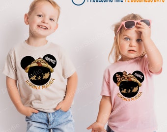 Chemises Hakuna Matata, Chemises personnalisées Animal Kingdom, Chemises Disney Safari avec texte personnalisé, Chemises assorties Animal Kingdom DT310