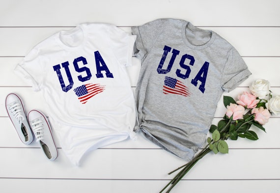 KYKU Men's American Flag T-Shirt - Patriotic USA Stars & Stripes Tee For July 4th (Large)