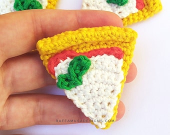 Crochet Pattern ~ Pizza Slice Amigurumi - Keychain - Food Toys Pattern