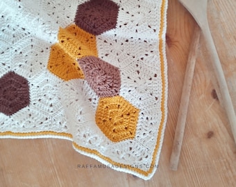 PDF Pattern - Honeycomb Kitchen Towel - Beehive Dishcloth - Hexagon Tea Towel