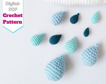 CROCHET PATTERN ~ Amigurumi Raindrops