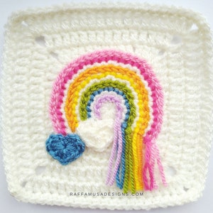 Crochet Pattern ~ Rainbow Granny Square – Nursery Blanket – Afghan Block