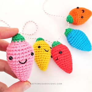 Crochet Pattern Christmas Light Amigurumi Christmas Tree Ornament Decoration Keychain image 1