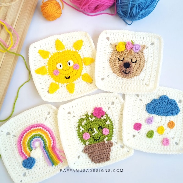 Crochet Pattern ~ Desert Lullaby Granny Square – Desert-Themed Nursery Blanket – Afghan Blocks