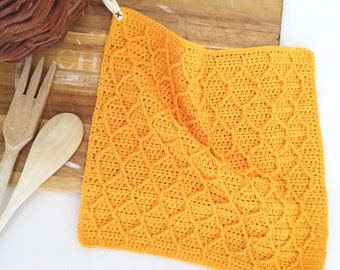 Crochet Pattern - Dishcloth - Textured Honeycomb Washcloth