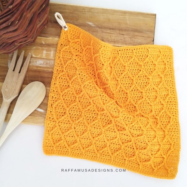 Crochet Pattern - Dishcloth - Textured Honeycomb Washcloth