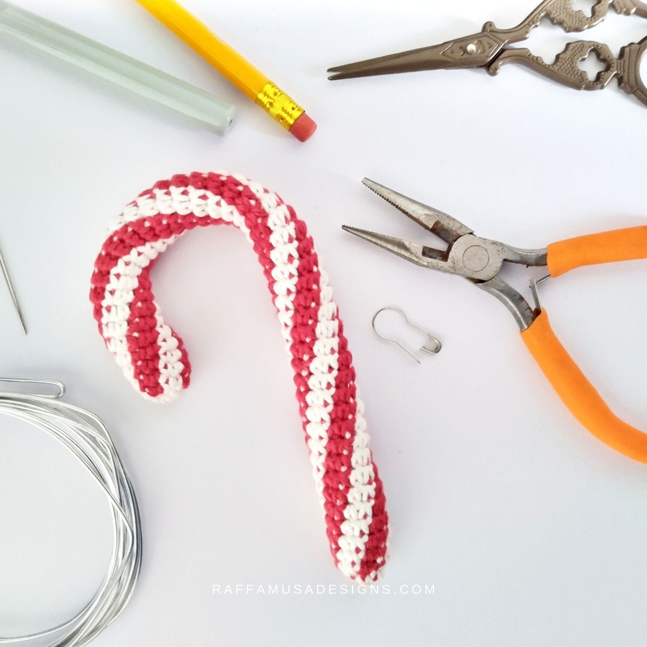 Crochet Pattern ~ Candy Cane Amigurumi Ornament ~ Christmas Tree Decor ...