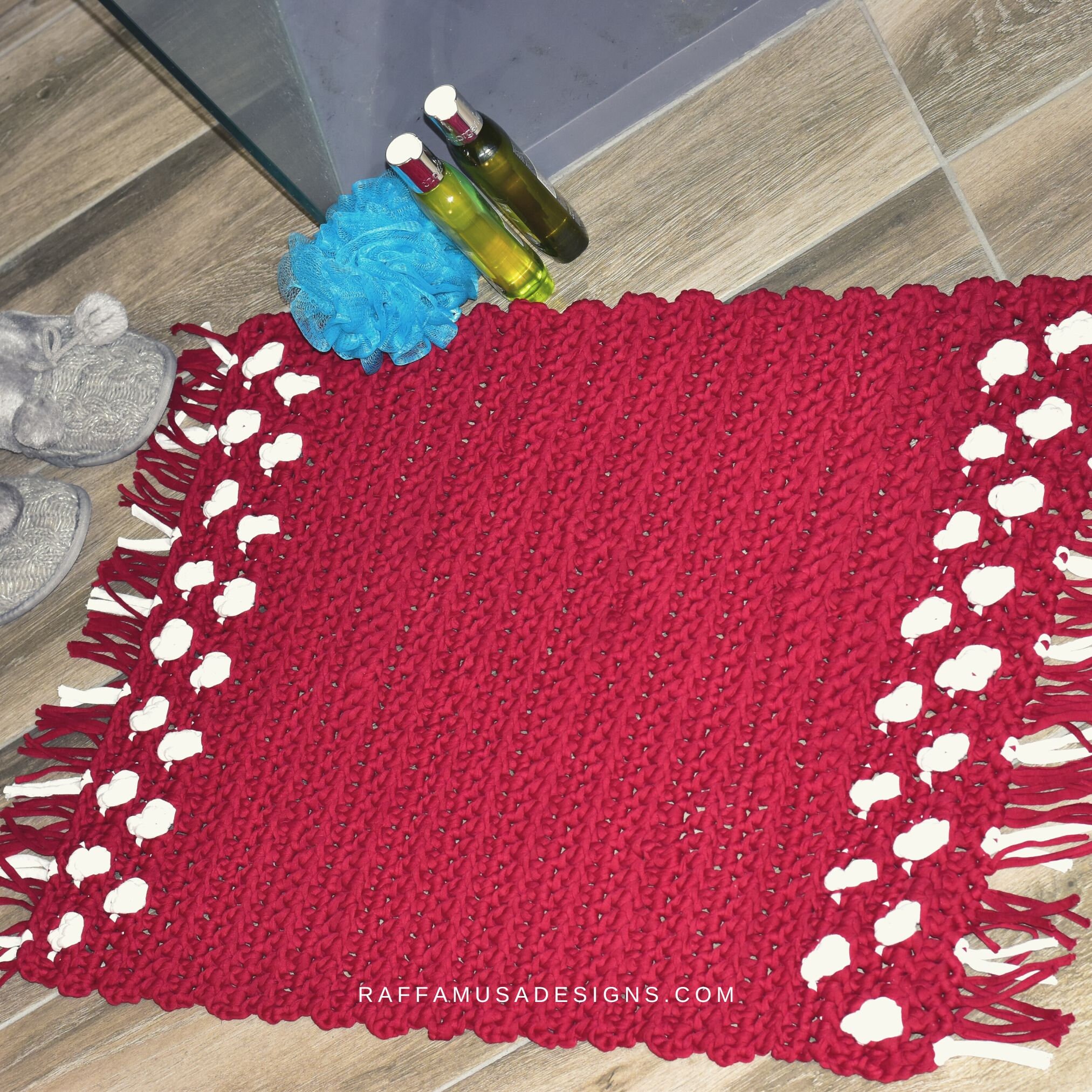 Crochet Pattern - Super Chunky Rug - Popcorn Bath Rug - Super Bulky ...