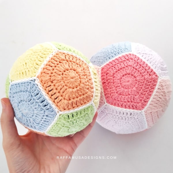 Crochet Pattern - Pentagon Ball - Crochet Ball for Babies - Baby Rattle Toy