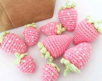 Crochet Pattern - Strawberry Amigurumi - Small and Large Strawberries