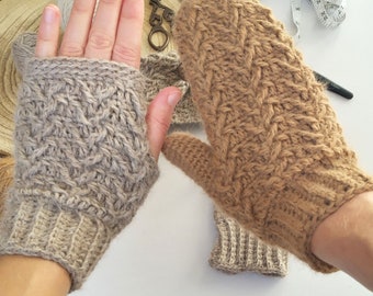 Crochet Pattern ~ Hygge Arrow Fingerless Gloves & Mittens