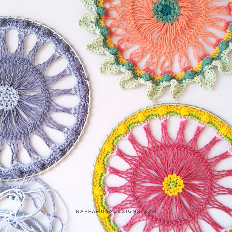 Crochet Pattern Hairpin Lace DreamCatcher Boho Wall Hanging image 2