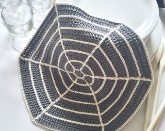 Crochet Pattern - Spiderweb Dishcloth - Halloween Washcloth - Kitchen Decor