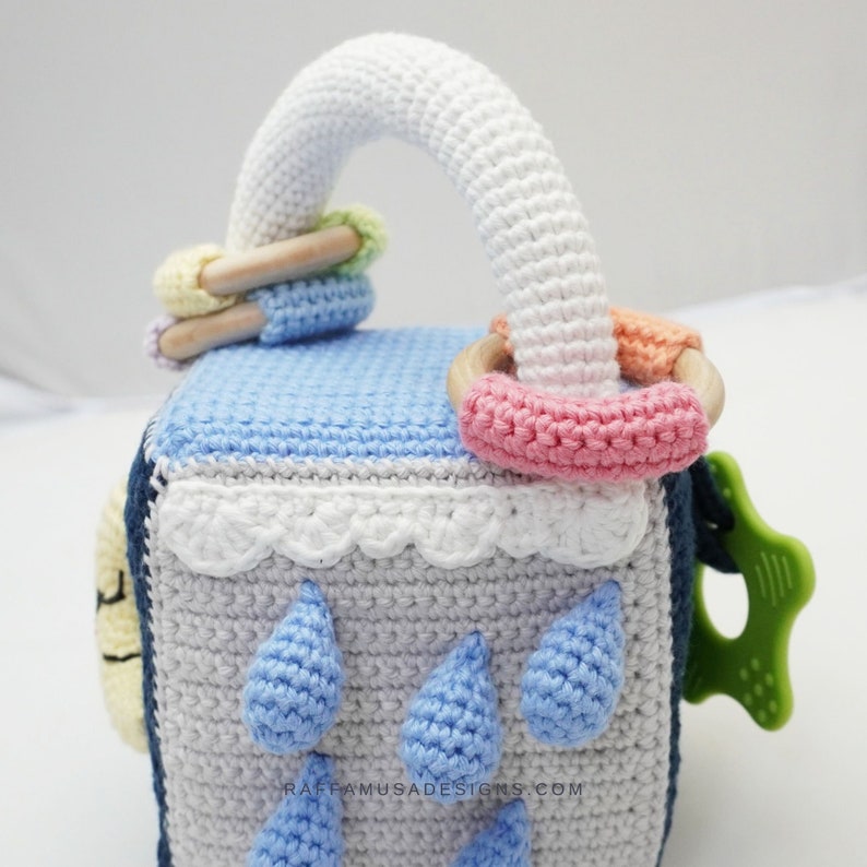 Weather Activity Cube crochet pattern listing photo by RaffamusaDesigns