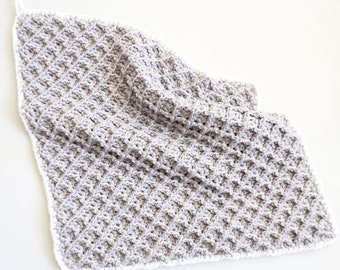 Crochet Pattern - C2C Waffle Dishcloth - Corner-to-Corner (C2C) Textured Washcloth with Bamboo Cotton Yarn