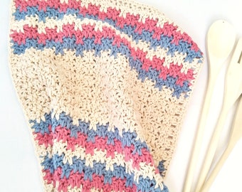 Crochet Pattern - Cotton Candy Dishcloth - Kitchen/Bath Washcloth - Crochet Towel