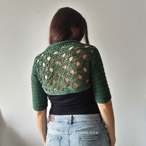 Crochet Pattern - Glitzy Bolero - Lace Shrug Jacket - Arm Warmer