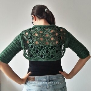 Crochet Pattern Glitzy Bolero Lace Shrug Jacket Arm Warmer image 5