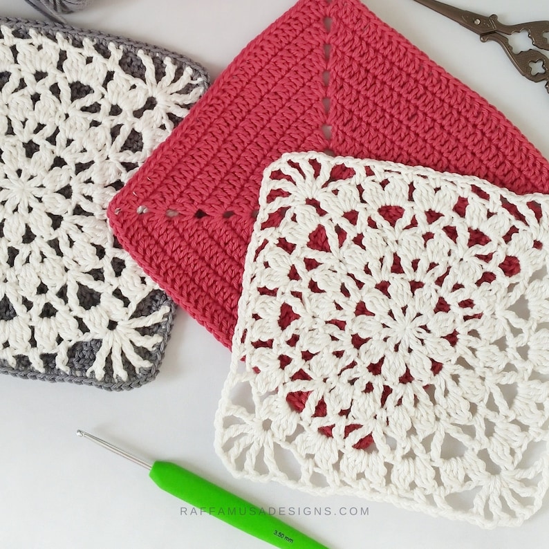 Crochet Pattern Falling Petals Potholder Doublelayer Hot Etsy